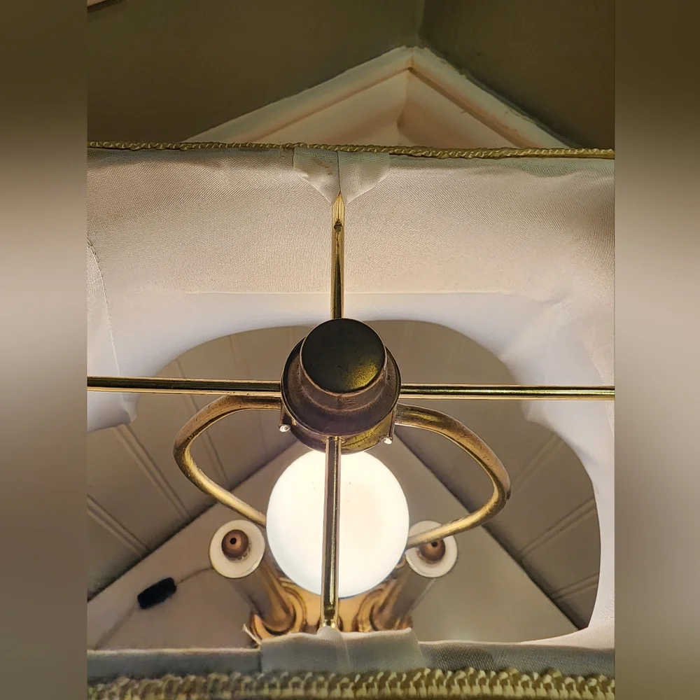 Elegant Gold and Cream Table Lamp